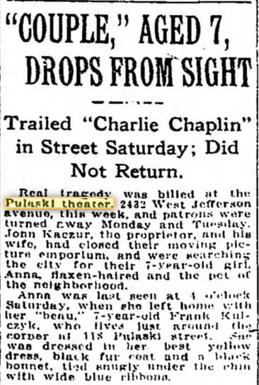Pulaski Theatre - 1916 Article - Different Address (newer photo)